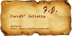 Forró Julietta névjegykártya
